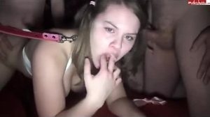 Teen slut gets facial after wild gangbang with multiple partners